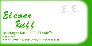 elemer ruff business card